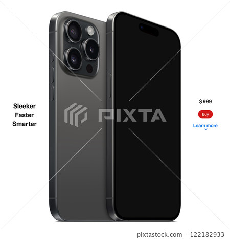 new frameless smartphone grey color with black... - Stock Illustration ...