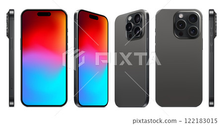 new frameless smartphone grey color with...-插圖素材 [122183015] - PIXTA圖庫