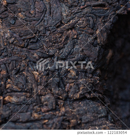 Closeup View of the Intricate Texture Found on Charred Wood Surfaces and Details 122183054