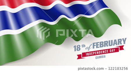 Gambia independence day vector banner, greeting card. Gambia independence day vector banner, greeting card. 122183256