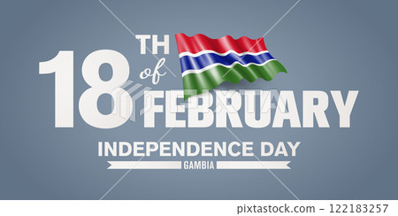 Gambia happy independence day greeting card, banner with template text vector illustration 122183257