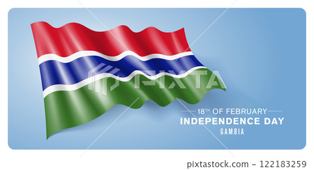Gambia independence day vector banner, greeting card. Gambia independence day vector banner, greeting card. 122183259