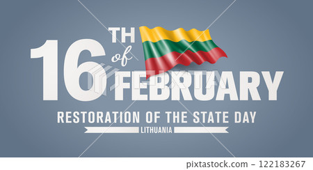 Lithuania happy Restoration of the state day greeting card, banner with template text vector illustration 122183267
