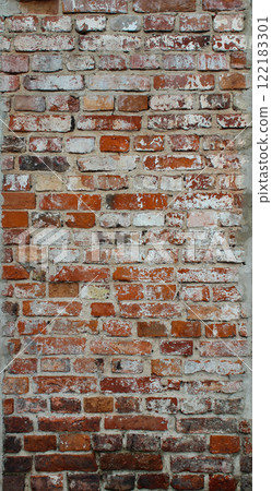 brick wall background for your goals in design. texture of brickwork in loft style 122183301
