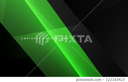 Black and green modern abstract background with geometric shapes and diagonal lines. 122183423