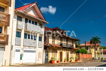 Traditional architecture of Cayenne, the capital of French Guiana in South America Traditional architecture of Cayenne, the capital of French Guiana in South America 122183560