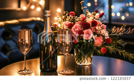 New Year party decor, home decoration for festive holiday celebrations 122183837
