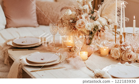 New Year party decor, home decoration for festive holiday celebrations 122183930
