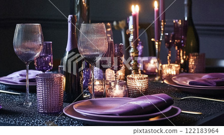 New Year party decor, home decoration for festive holiday celebrations 122183964