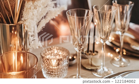 New Year party decor, home decoration for festive holiday celebrations 122184002