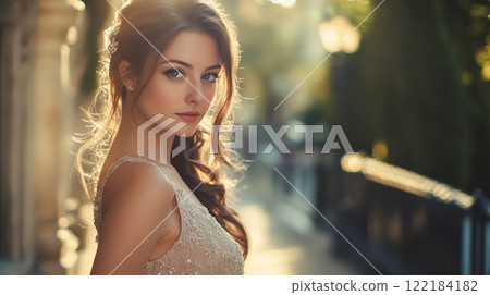 Beautiful woman, natural makeup face portrait, lifestyle idea 122184182