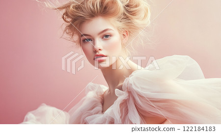 Beautiful woman, natural makeup face portrait, lifestyle idea 122184183