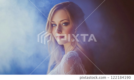 Beautiful woman, natural makeup face portrait, lifestyle idea 122184190