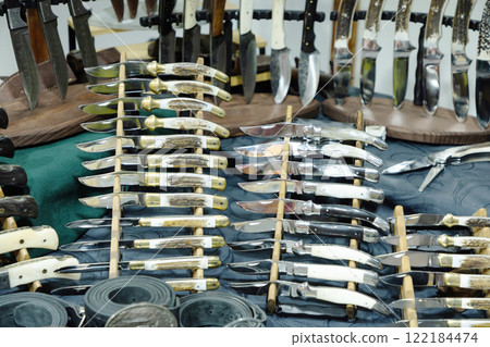 handmade folding hunting knives with handles made from natural materials handmade folding hunting knives with handles made from natural materials 122184474