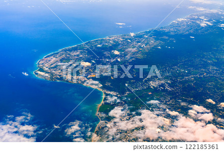 Aerial view of northwestern Puerto Rico in the Caribbean Sea, United States Aerial view of northwestern Puerto Rico in the Caribbean Sea, United States 122185361