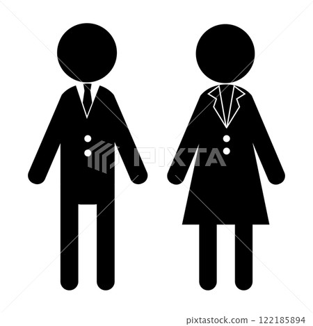 商人和婦女的象形圖 122185894