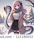 Girl with snow hat 122186052