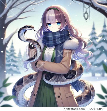 雪地裡戴帽子的女人 122186053