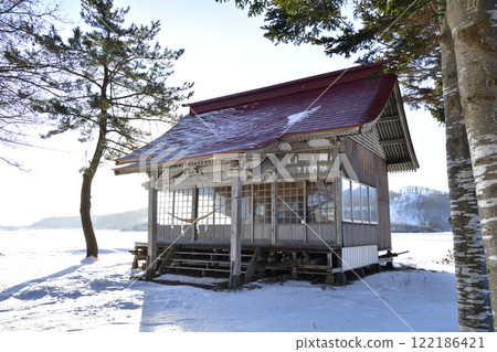 拍攝北海道厚生府町大山純神社境內的冬季風景 拍攝北海道厚生府町大山純神社境內的冬季風景 122186421