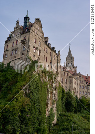 Majestic Sigmaringen Castle Perched on Rugged Cliff Above Tranquil Danube: Historic Hohenzollern Residence Showcases Medieval Architecture and Royal Collections in Picturesque Baden-Wurttemberg Majestic Sigmaringen Castle Perched on Rugged Cliff Above Tranquil Danube: Historic Hohenzollern Residence Showcases Medieval Architecture and Royal Collections in Picturesque Baden-Wurttemberg 122186441