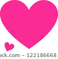 Heart in fuchsia or pink on transparent background or white background 122186668