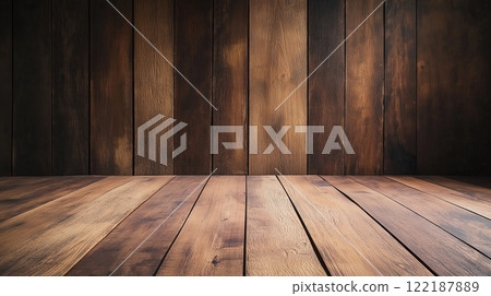 Old wood background or texture and gradients shadow. Vintage style. 122187889