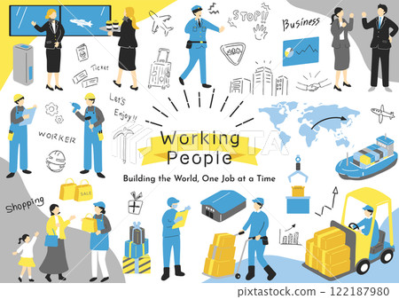 People from various occupations Illustration material collection 122187980