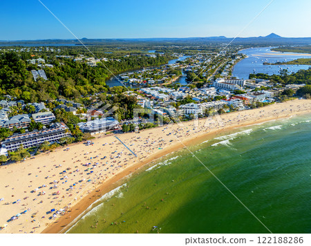 Aerial view of Noosa Main Beach in Queensland, Australia 122188286
