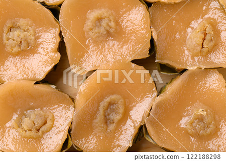 thai Dessert, Steamed cupcake (Khanom Pui Fai), Food background 122188298