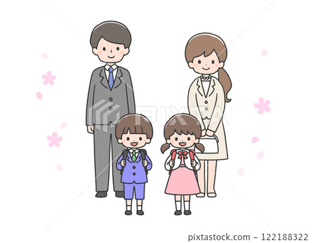 孩子和家長參加入學儀式 122188322