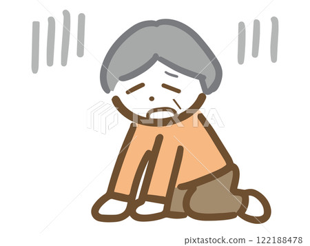 Senior woman with hands on the floor (whole body) Senior woman with hands on the floor (whole body) 122188478