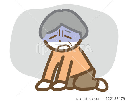 A depressed senior woman with a pale face 122188479