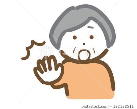 老年婦女停下來（上半身） 122188511