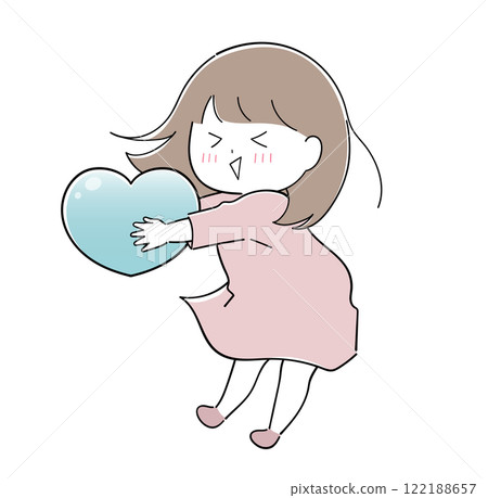 Girl with a heart 2 (light blue) 122188657