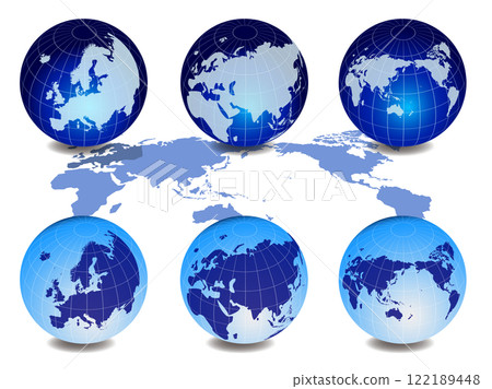 地球儀插圖_歐洲_藍色 地球儀插圖_歐洲_藍色 122189448