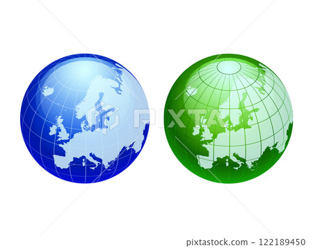 Globe illustration_Europe_2 color set 122189450