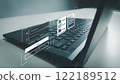 Fingerprint scanner to access information, verify to authentication, touching screen to login security, Internet of things, cloud computing, Internet connection, shopping online and cashless society 122189512