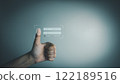 Fingerprint scanner to access information, verify to authentication, touching screen to login security, Internet of things, cloud computing, Internet connection, shopping online and cashless society 122189516