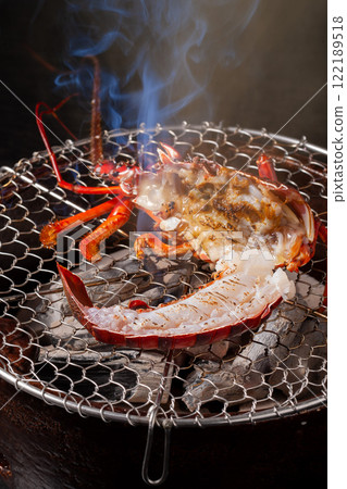 Piece of Ise shrimp with a shellfish 122189518