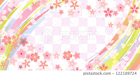 日本模式櫻花春天背景 122189724
