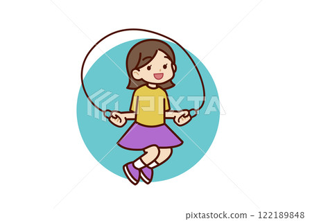 小學生女孩跳繩 小學生女孩跳繩 122189848