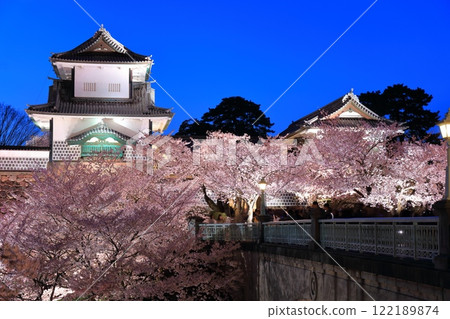 【石川縣】金澤城石川門櫻花夜盛開 122189874