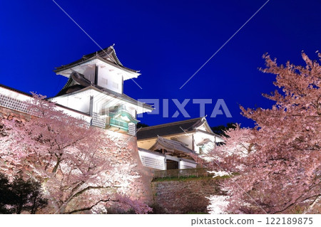 【石川縣】金澤城石川門櫻花夜盛開 122189875
