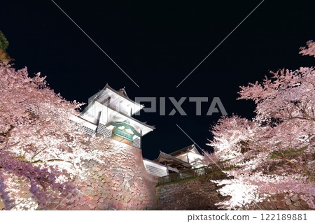 【石川縣】金澤城石川門櫻花夜盛開 122189881