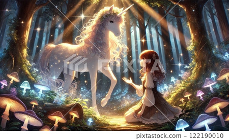 一個女孩在夢幻森林裡遇見了一隻獨角獸 122190010