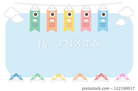 可愛的鯉魚旗和頭盔框 122190017