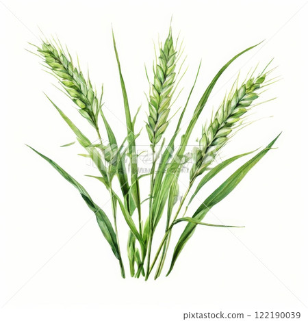 the AI Image Generator, Watercolor Illustration of Green Wheat Stalks the AI Image Generator, Watercolor Illustration of Green Wheat Stalks 122190039
