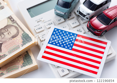 美國國旗、計算機與日本車 122190854