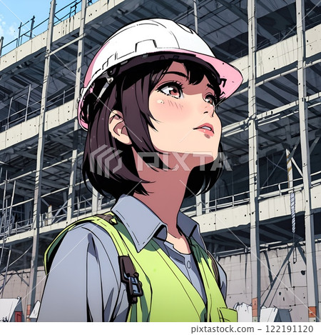 A woman working at a construction site A woman working at a construction site 122191120