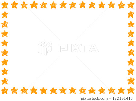 Hand-drawn crayon material background star frame 122191413